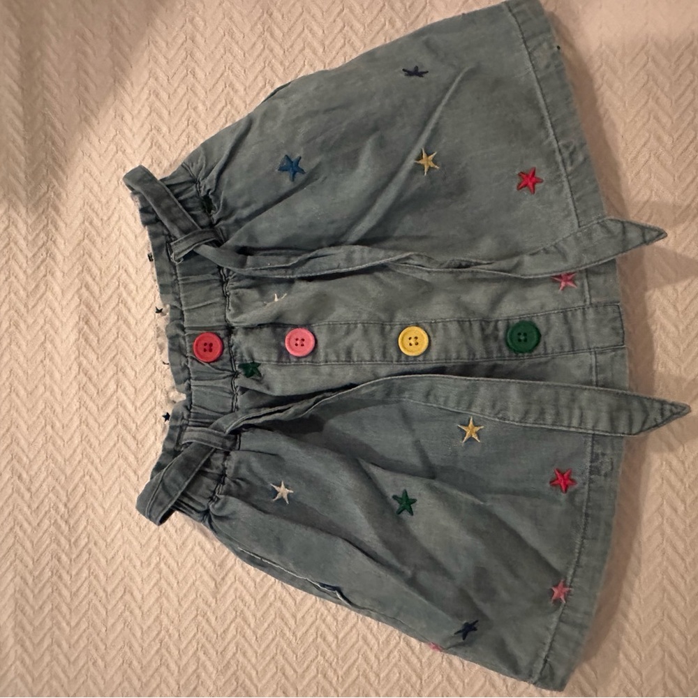 Boden Denim Skirt with Star Pattern